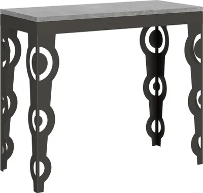 Produktbild von Ausziehbare Konsole 90x40/300 cm Karamay Evolution Cement Anthrazitrahmen