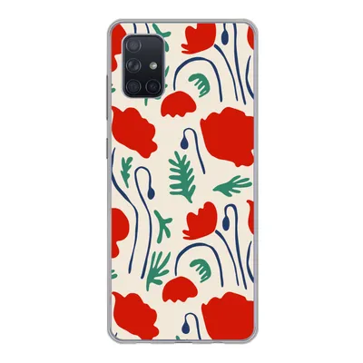 Produktbild von MuchoWow® Handyhülle Schutzhülle Hülle für Samsung Galaxy A71 Blumen - Rose - Muster Silikon Softcase Handy Hülle - Kartenbesitzer