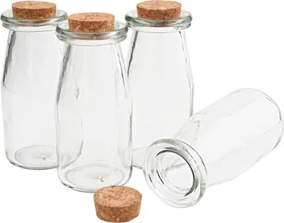 Produktbild von VBS Glasflasche mit Korken, 4 Stück