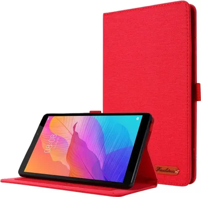 Imagen del producto de Funda para tablet König Design, compatible con Huawei MatePad T8, de tela, tipo smart cover, color rojo