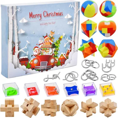 Produktbild von Adventskalender 2024 für Kinder mit Rätselspielzeug - Weihnachts-Countdown-Tage