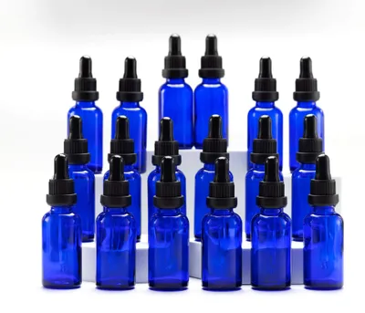 Immagine prodotto di Flacone per pipette da 30 ml, colore blu, flacone da farmacia con pipetta, flaconi per tinture, oli essenziali, profumi, aromaterapia, liquidi – confezione da 18 pezzi