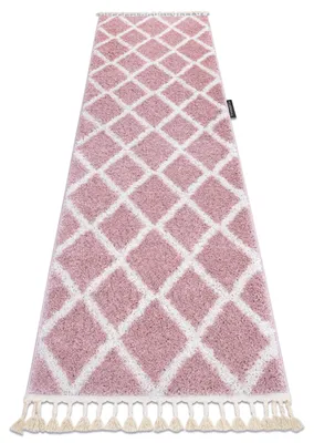 Imagen del producto de Alfombra, alfombra de pasillo BERBER TROIK – para la cocina, entrada, pasillo rosado 60x200 cm