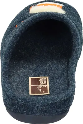 Produktbild von Manitu Herren Hausschuh Pantoffel Filz gestickter Schriftzug 220022, Größe:44 EU, Farbe:Blau