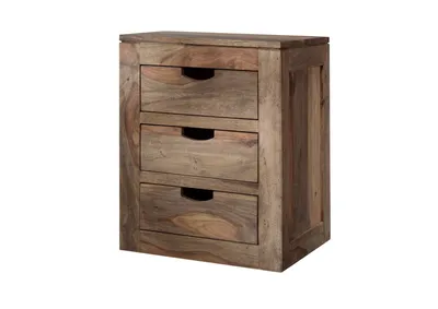 Image de MASSIVMOEBEL24 | Meuble d'appoint 45x40 Palissandre huilé Gris taupe NATURE GREY #714