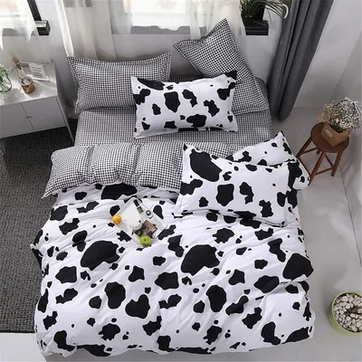 Imagen del producto de Juego de fundas de edredón con estampado de vacas para niños