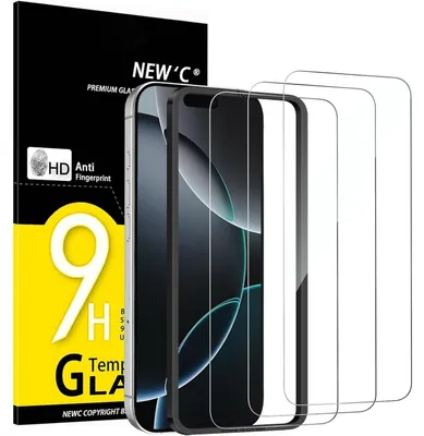 Immagine prodotto di 3 protezioni per lo schermo in vetro temperato, livello di durezza 9H, antigraffio e trasparenti, compatibili con iPhone 17 Pro Max e iPhone 16 Pro Max (6,9 pollici)