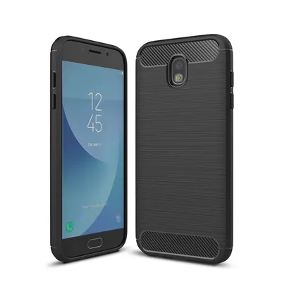 Produktbild von Samsung Galaxy J7 2017 TPU Case Carbon Fiber Optik Brushed Schutz Hülle Schwarz