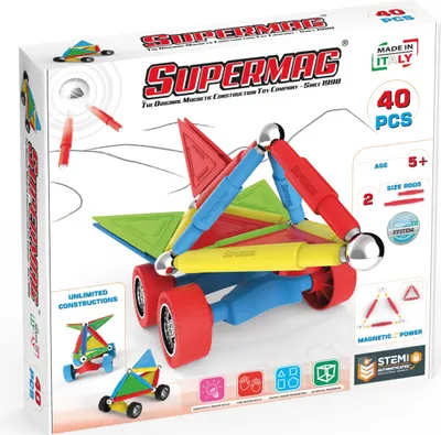 Obrázok produktu pre Magnetická hračka Supermag Wheels 40 SM0660 Viacfarebná