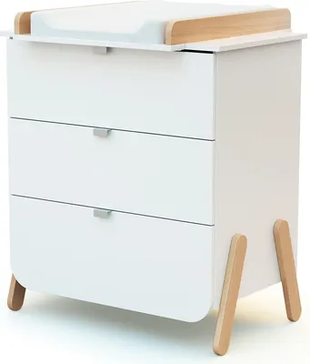 Immagine prodotto di WEBABY - Cassettiera fasciatoio 3 cassetti PIRATE legno - Bianco/Faggio