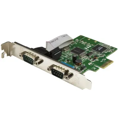 Obrázek produktu pro StarTech.com PEX2S1050, PCIe, Sériový, Plná výška / nízký profil, RS-232, CE, FCC, Microsoft WHQL, SystemBase - SB16C1052PCI