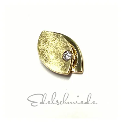 Produktbild von eleganter Anhänger 333/- Gelbgold mit Zirkonia eismatt und poliert