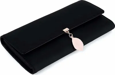 Obrázok produktu pre Peňaženka dámska, kožená, veľká; dámska peňaženka, veľká kapacita; elegantná dámska peňaženka; dlhá dámska peňaženka z kože s priehradkou na telefón, čierna