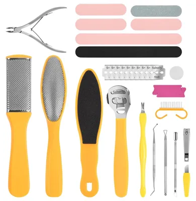 Immagine prodotto di Set pedicure - 30 pezzi - Acciaio inossidabile - Giallo