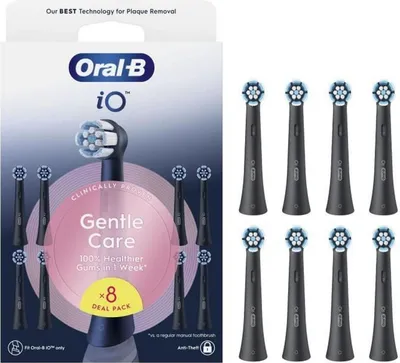 Produktbild von Bürsten - ORAL-B - iO Refills Gentle Care - 8er-Pack - Schwarz
