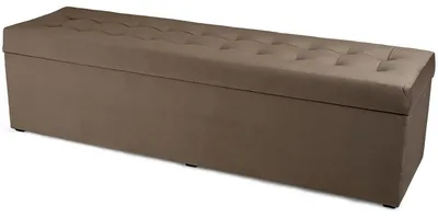Produktbild von MG Design Polsterhocker Braun 45x160 cm - Stauraum 190L, bis 300 kg, samtig-weich mit Schimmer, pflegeleicht, für Wohnzimmer & Flur