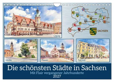 Produktbild von Die schönsten Städte in Sachsen (Wandkalender 2027 DIN A4 quer), CALVENDO Monatskalender