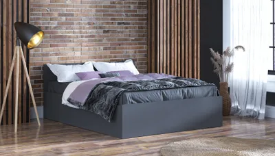 Produktbild von Bett 160x200cm mit Matratze und Bettkasten PARTY 1 - Grau