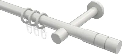 Produktbild von Interdeco Gardinenstange / Vorhangstange Weiß, Typ Prestige Elanto (Rillenzylinder), 20 mm Ø 1-läufig, 520 cm