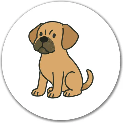 Produktbild von Huuraa Aufkleber Puggle Comic Puggy 10cm rund Sticker Geschenkidee