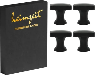 Produktbild von 4x Möbelknöpfe Schwarz Schrankknöpfe Metall Möbelgriff Schubladenknopf Türknauf
