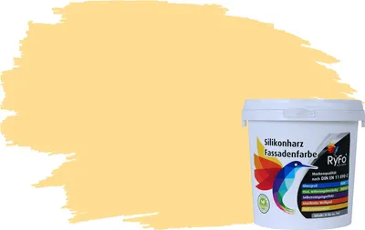 Produktbild von RyFo Colors Silikonharz Fassadenfarbe Lotuseffekt Trend Orangetöne Orangegelb 1l  - bunte Fassadenfarbe, weitere Orange Farbtöne und Größen erhältlich, Deckkraft Klasse 1