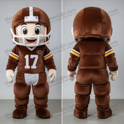 Produktbild von Oversized MASTICOT American-Football-Helm-Maskottchen in Samtbraun