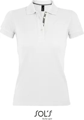 Produktbild von SOLs 00575 | Damen Polo Shirt Portland - Farbe: White/Grey (Solid) - Größe: XXL