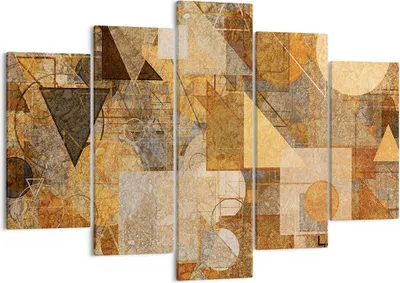 Produktbild von Bild auf Leinwand - Leinwandbild - 5 Teile - Abstraktion Figuren Geometrisch - 150x100cm - Wand Bild - Wanddeko - Wandbilder - Leinwanddruck - Bilder - Wanddekoration - Leinwand bilder EA150x100-4387
