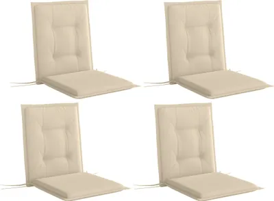 Immagine prodotto di Outsunny set di 4 cuscini per sedia 108 x 50 x 5 cm cuscino per sedia con cinghie, cuscino per sedile da interno per esterni, cuscino per sedile, cuscino per panca per mobili da giardino, sedia per sedersi, sedia da pranzo, beige