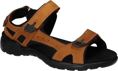 Produktbild von AMERICAN CLUB CY146 Herrensandalen aus Leder, Echtleder Sandalen, Sandalen mit Klettverschluss Braun 45