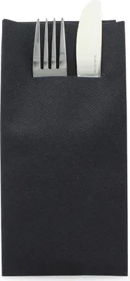 Produktbild von Sovie HORECA Besteckserviette Schwarz aus Linclass® Airlaid 40 x 40 cm, 1/8 Falz, 75 Stück