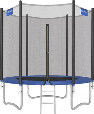 Obrázek produktu pro In And OutdoorMatch Sam trampolína - 183 cm - s bezpečnostní sítí a žebříkem - modrá - max. nosnost 150 kg