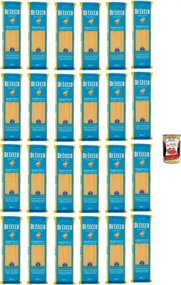 Produktbild von De Cecco Spaghettini N°11 100% Italienisch Pasta Nudeln 24x 500g + Italian Gourmet Polpa 400g