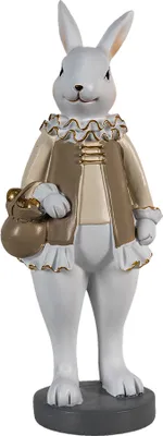 Immagine prodotto di Clayre & Eef Figurina Coniglio 10x8x25 cm Beige Bianco Poliresina