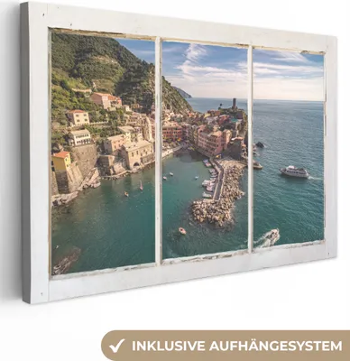 Produktbild von OneMillionCanvasses® - Leinwandbilder - 140x90 cm, Aussicht - Insel - Wasser, Wandbilder Kunstdruck Wanddekoration