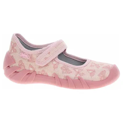Produktbild von Ganzjährige Rosa Baby-Hausschuhe mit Klettverschluss, Textil/Gummi, Modell 109N263