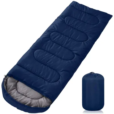 Productafbeelding van Donkerblauwe slaapzak - 220 x 85 cm, 3-seizoenen