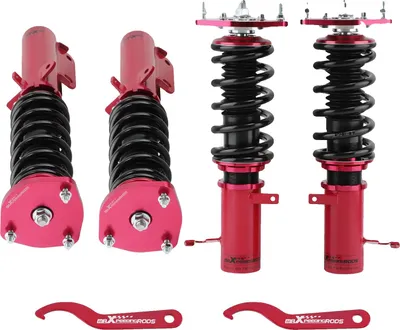 Zdjęcie produktu dla Zawieszenie gwintowane, regulacja wysokości z przodu 306–396 mm, regulacja wysokości z tyłu 341–481 mm, sztywność sprężyny 8 kg/mm z przodu, sztywność sprężyny 6 kg/mm z tyłu, amortyzatory typu twin tube