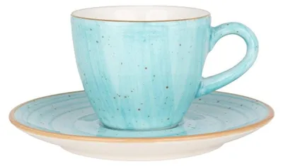 Zdjęcie produktu dla Bonna Aqua – filiżanki do espresso i spodki – 80 cm³ – porcelana – zestaw 6 sztuk