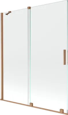 Produktbild von Mexen Velar 2-Flügel-Badewannenwand Regulierbare 140 x 150 cm, transparent, Kupfer gebürstet - 896-140-000-01-65