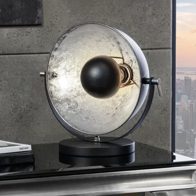 Produktbild von riess-ambiente Industrial Design Tischlampe STUDIO 40cm schwarz Blattsilber-Optik neigbarer Schirm Tischleuchte Lampe Leuchte