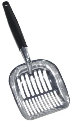 Zdjęcie produktu dla Łopatka do kuwety – łopatka do kuwety RVS z długą rączką – idealna do kuwety – elegancka – czarna