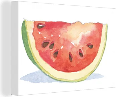 Produktbild von OneMillionCanvasses® - Leinwandbilder - 150x100 cm, Aquarell - Wassermelone - Obst, Wandbilder Kunstdruck Wanddekoration