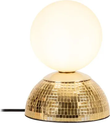 Produktbild von Tischleuchte Metall Glas rund D: 14 cm 18.4 cm in Gold Weiß G9 Kugel Schirm Modern