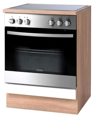Produktbild von Herdumbauschrank - Eiche Sonoma Nachbildung - Weiß - B 60 x H 85 x T 60 cm - Einbauschrank Küchenschrank