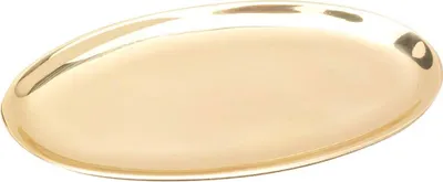 Produktbild von Kerzenteller Oval 12x6cm Desinger Dekoteller Messing Gold Untersetzer Poliert
