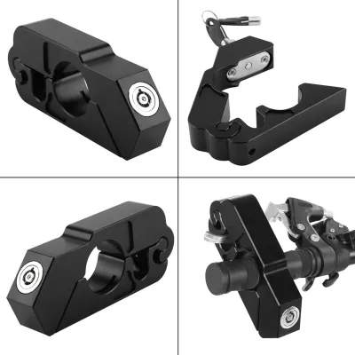 Productafbeelding van Handgreepvergrendeling - Motorradbescherming - CNC-Aluminium - Zwart - Stuurremhendelvergrendeling - Universele pasvorm - Geschikt voor ATV's