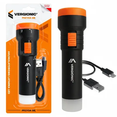 Produktbild von LED Taschenlampe Akku USB Arbeitsleuchte Campinglampe 2 Leuchtmodi Vergionic
