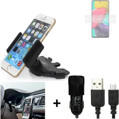 Produktbild von TOP SET K-S-Trade Autohalterung kompatibel mit Samsung Galaxy Quantum 3 CD Schlitz Halterung KFZ-Halter Radio Handy Halterung 360° drehbar